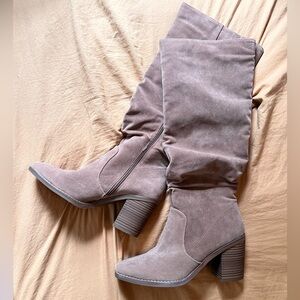 Heeled Calf High Boots